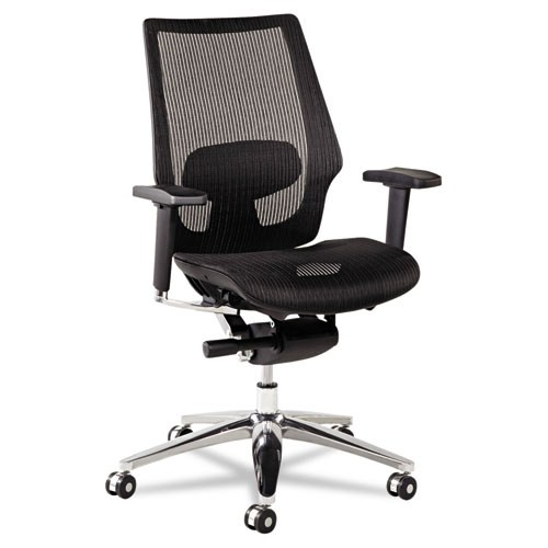 A black ergonomic office chair