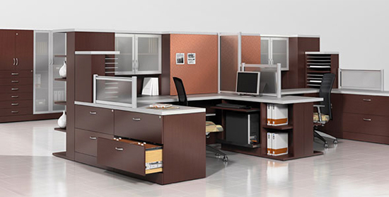 Cubicle installations in an office space
